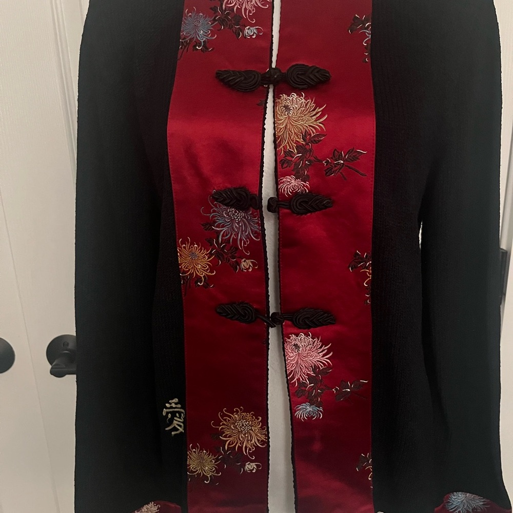Handloomed Cotton Mandarin Collar Statement Jacket Small - Picture 7 of 10